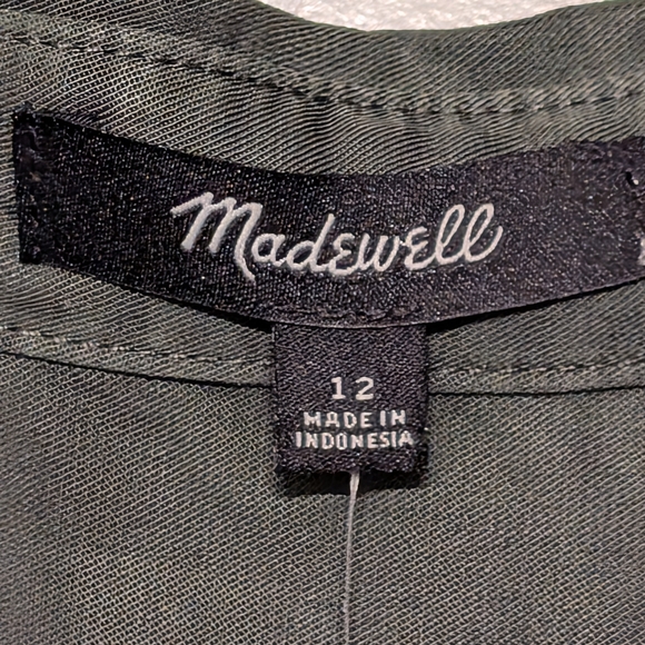 NWT Madewell Relaxed Tie Waist Wide Leg Jumpsuit | Size 10 & 12 | Army Green - Picture 9 of 12